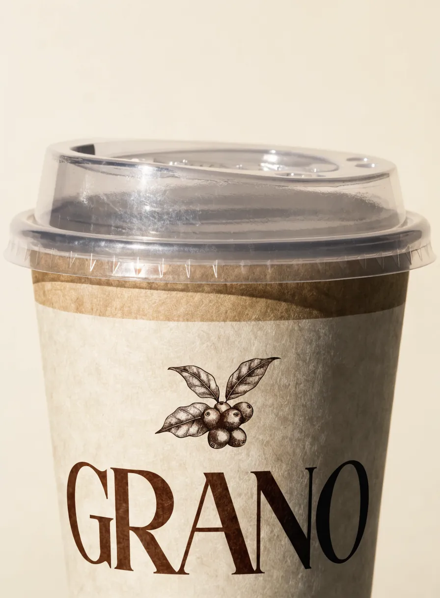 vaso de papel doble pared para llevar, impreso a color con logo de cereza de café